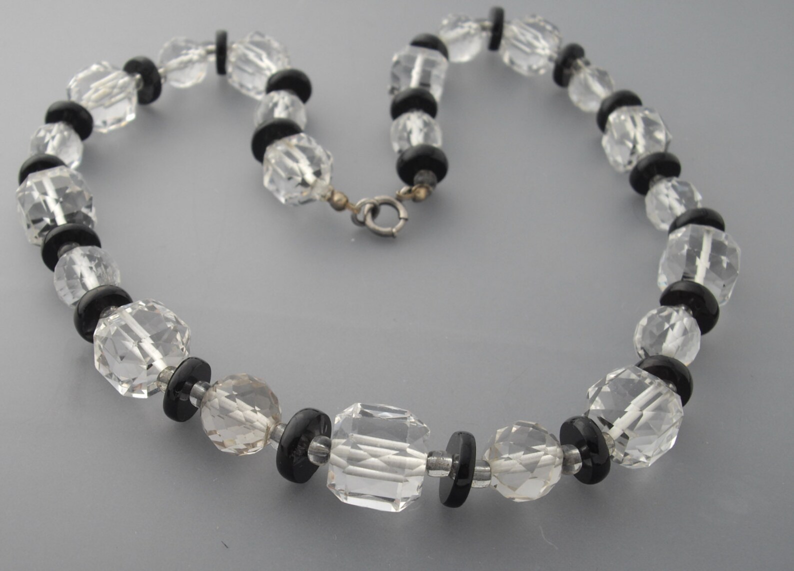 Art Deco Crystal Necklace Glass Crystal Necklace Crystal Etsy