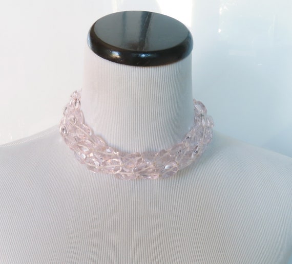 Kenneth Jay Lane Pink Faceted Glass Torsade Neckl… - image 4