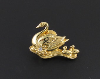 Avon Swan Pin, Avon Precious Love Brooch, Swan Brooch, Swan Tac Pin, Bird Pin