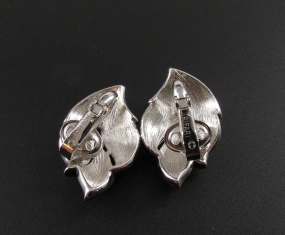 Silver Trifari Earrings, Trifari Abstract Earring… - image 2