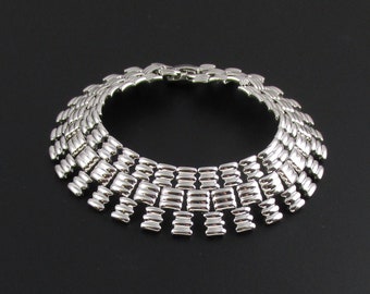 Monet Silver Link Bracelet, Monet Chain Bracelet, Silver Bracelet, Monet Bracelet