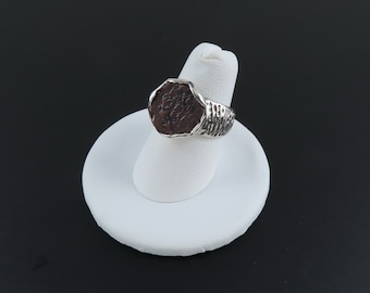 Sterling Silver Ring, Coin Ring, Israel Silver Ring, Regina Lane Ring, Size 6.5 ring