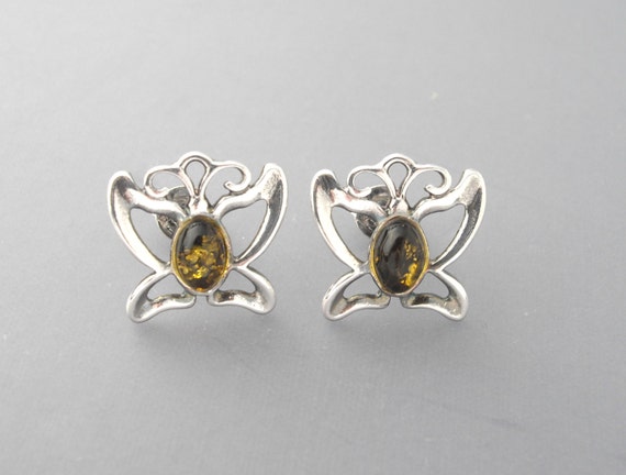 Butterfly Earrings, Silver Earring, Insect Earrin… - image 2