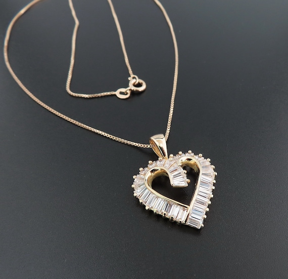 Heart Necklace, Heart Pendant, Vermeil Heart Neckl