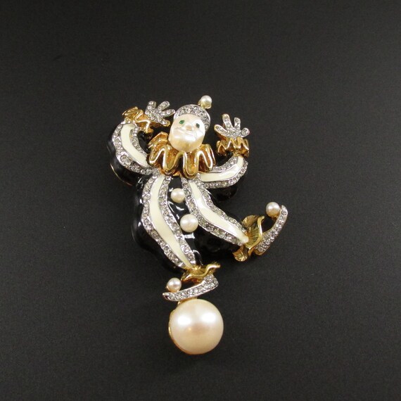 Kenneth Jay Lane Clown Brooch, KJL Clown, Circus B