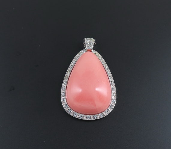 Avon Pale Fire Pendant, Avon Pendant, Pink Pendan… - image 1