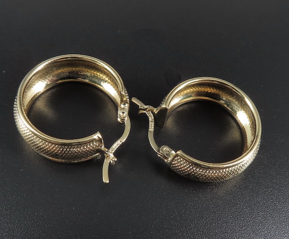 Vermeil Hoop Earrings, Sterling Silver Hoop Earri… - image 3