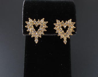 Rhinestone Heart Earrings