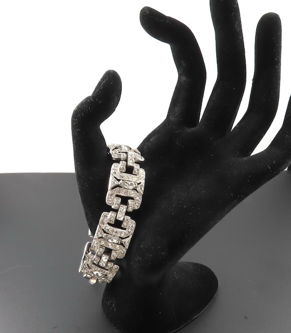 Art Deco Rhinestone Bracelet, Wedding Jewelry, Art