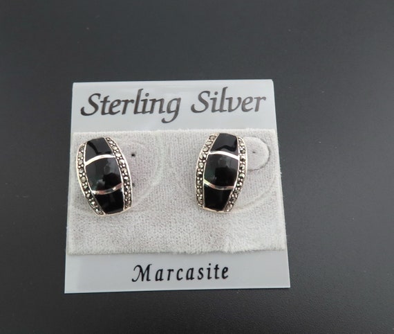 Sterling Silver Marcasite Earrings, Sterling Silve