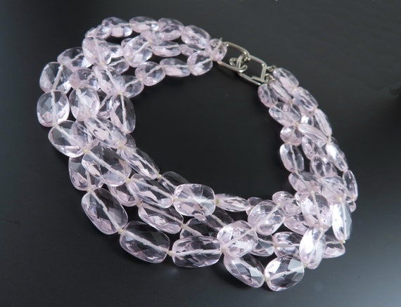 Kenneth Jay Lane Pink Faceted Glass Torsade Neckl… - image 2