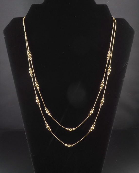 Avon Chain Necklace, Avon Triple Bead Necklace, D… - image 2