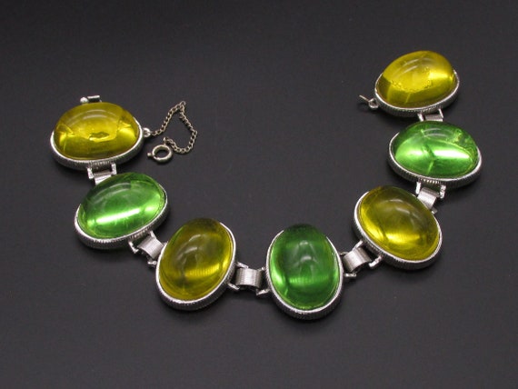 Castlecliff Bracelet, Lucite Bracelet, Green Brace