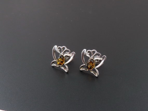 Butterfly Earrings, Silver Earring, Insect Earrin… - image 1