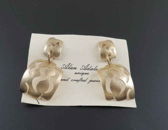 Gold Cut Out Earrings, Abstract Earrings, Moderni… - image 3