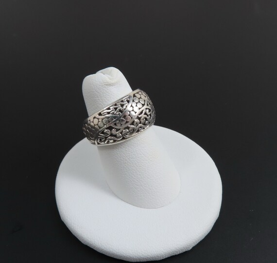 Thai Sterling Silver Filigree Ring - Scrollwork B… - image 2