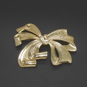 Bow Brooch, Bow Pin, Ribbon Brooch, Gold Bow Brooch