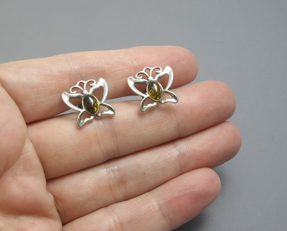 Butterfly Earrings, Silver Earring, Insect Earrin… - image 4