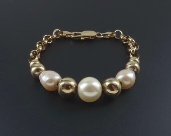 Gold Plated Sterling Silver Beaded Bracelet