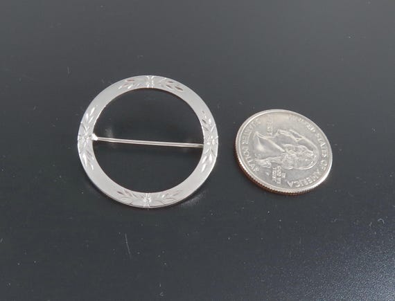 Silver Tone Circle Brooch - image 4