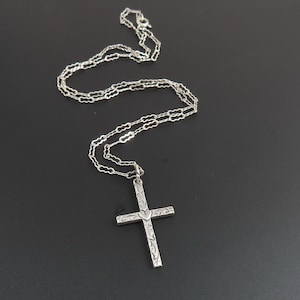 Beau Sterling Cross Pendant, Cross Necklace, Silver Cross Necklace, First Communion Gift, Christian Jewelry
