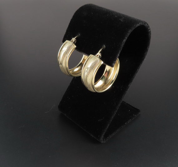 Vermeil Hoop Earrings, Sterling Silver Hoop Earri… - image 1