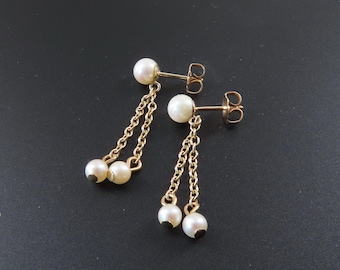 Wells 14K Gold Pearl Drop Earrings