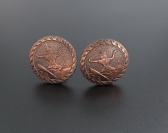 Copper Siam Earrings, Thai Goddess Earrings, Siam Dancer Earrings, Siam Goddess Earrings, Copper Earrings