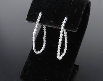 Napier White Chain Wrap Earrings