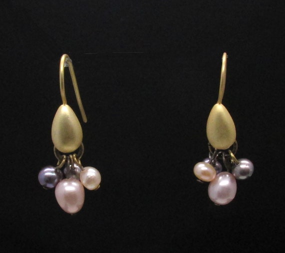 Avon Pearl Earrings, Avon Tricolor Pearl Earrings… - image 1