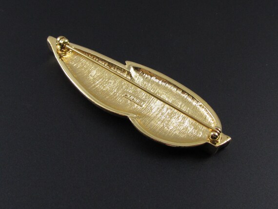 Monet Leaf Brooch, Leaf Pin, Gold Brooch, Gold Pi… - image 2