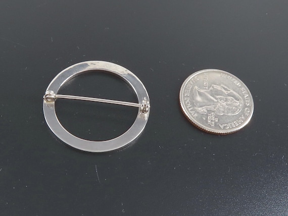 Silver Tone Circle Brooch - image 3