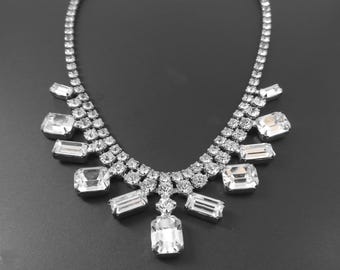 Weiss Rhinestone Necklace: Vintage Bridal Wedding Jewelry