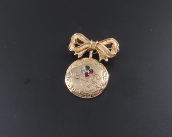 Avon Victorian Regard DEAR Acrostic Bow Brooch