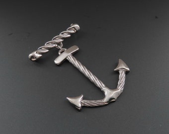 Large Anchor Brooch, Anchor Pin, Nautical Brooch, Sailing Brooch, Nautical Jewelry, Boating Pin