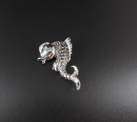 Koi Fish Brooch, Koi Brooch, Silver Fish Brooch - image 2