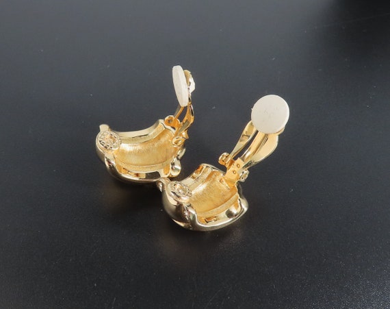 Swarovski Crystal Earrings, Clip Earrings, Gold E… - image 2