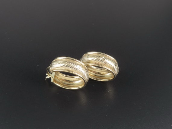 Vermeil Hoop Earrings, Sterling Silver Hoop Earri… - image 2