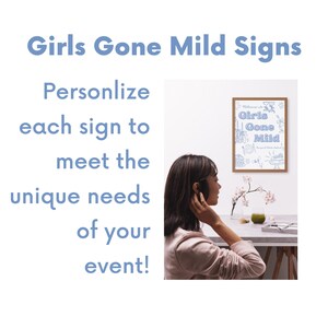 "Personalisiertes ""Girls Gone Mild"" Willkommensschild, Menüs & Cocktail-Schild - Perfekt für ein Mädels-Wochenende oder die Junggesellinnenparty!"