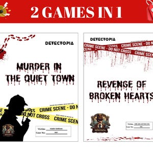 2 GAME IN 1 - Detective Game for Parties - Unsolved Murder Mystery Game  Printable Detective Case Files Interactive Crime Solving Experience