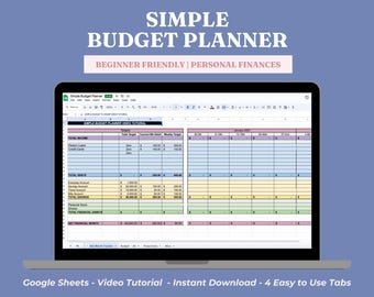 Budget Planner per Fogli Google, Foglio di calcolo del budget mensile, Tracker del budget della busta paga, Pianificatore finanziario, Budget, Modello di Fogli Google