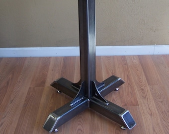 Bistro Cafe Table Base Heavy Duty Industrial Steel Pedestal with Gussets