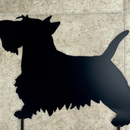 Scotty Dog Scottish Terrier Metal Art Yard Decor Garden Stake Etsy
