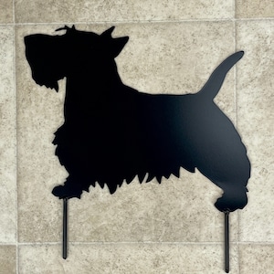 Scotty Dog Memorial Scottish Terrier Metal Art Yard Decor Garden Stake or Grave Marker