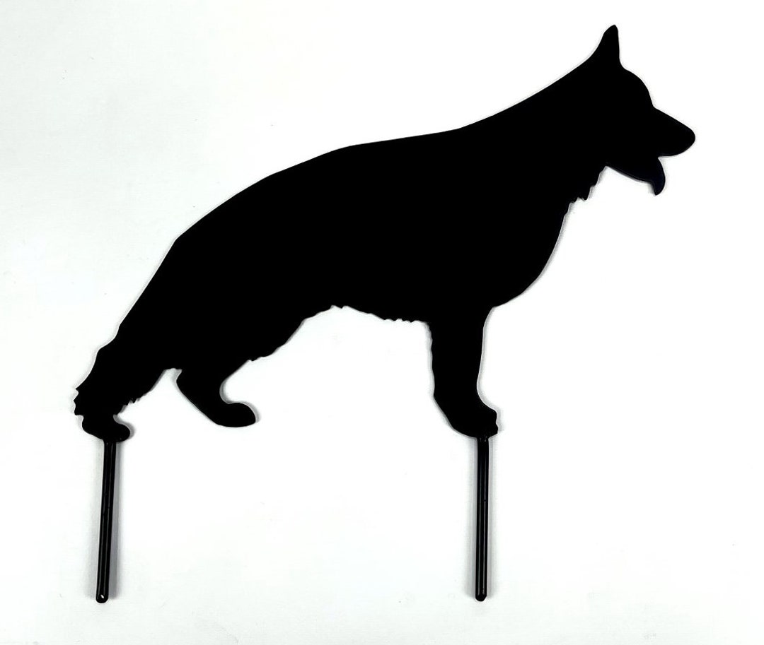 German Shepherd Dog Silhouette Metal Art Yard Stake Black Powder Coated german-shepherd-dog-silhouette-metal-art-yard-stake-black-powder-coated