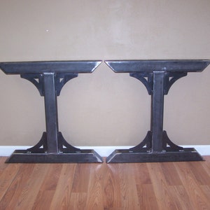 Industrial factory style heavy duty steel tube legs dining table pedestal base