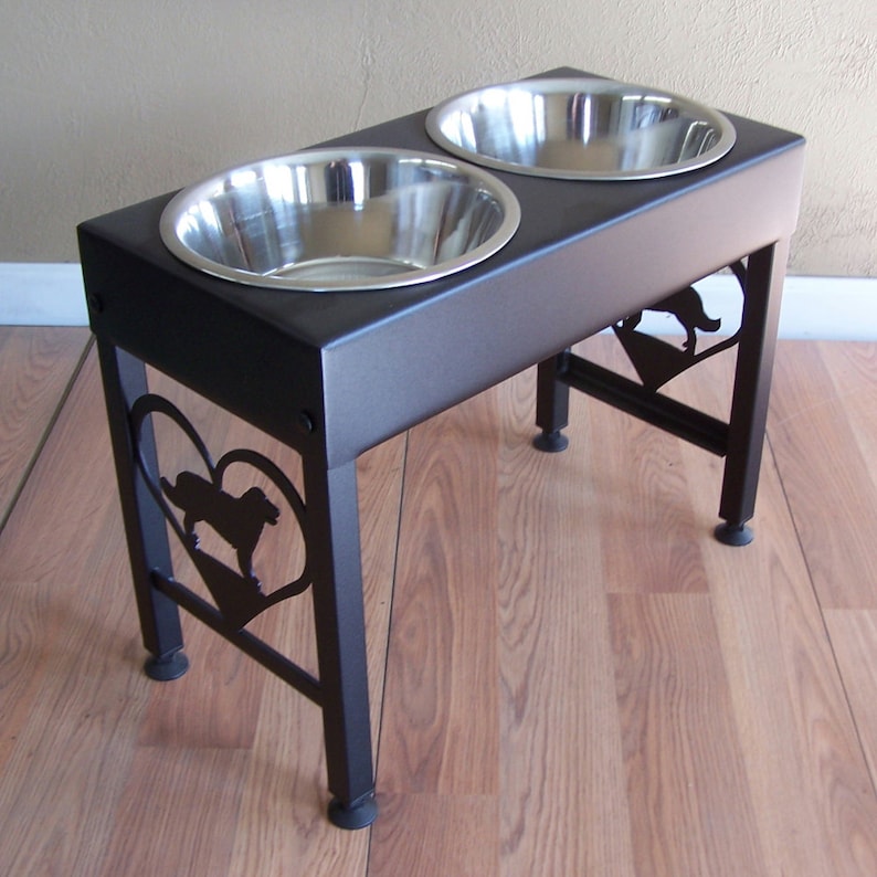 Golden Retriever Raised Dog Bowls Powder Coated Steel Elevated Etsy