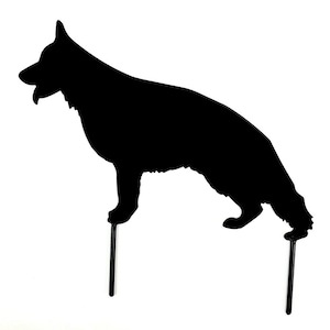 german shepherd metal art yard stake