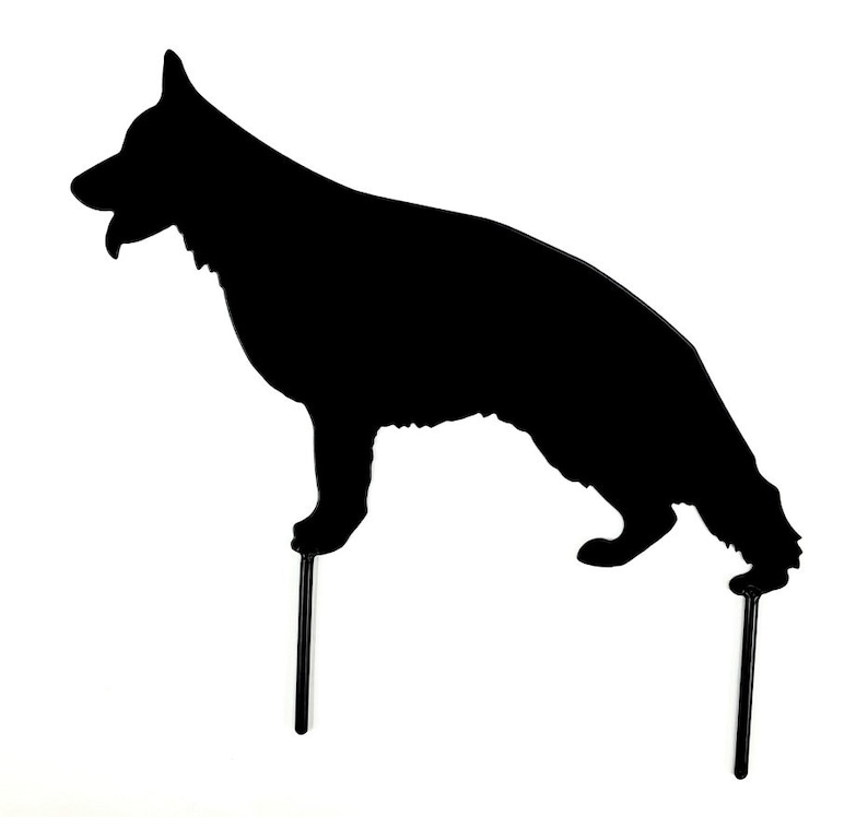 german shepherd metal art yard stake