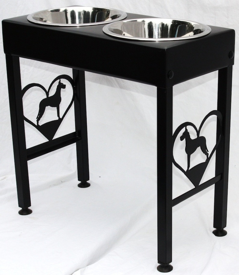 Elevated bowls for large breed dog
